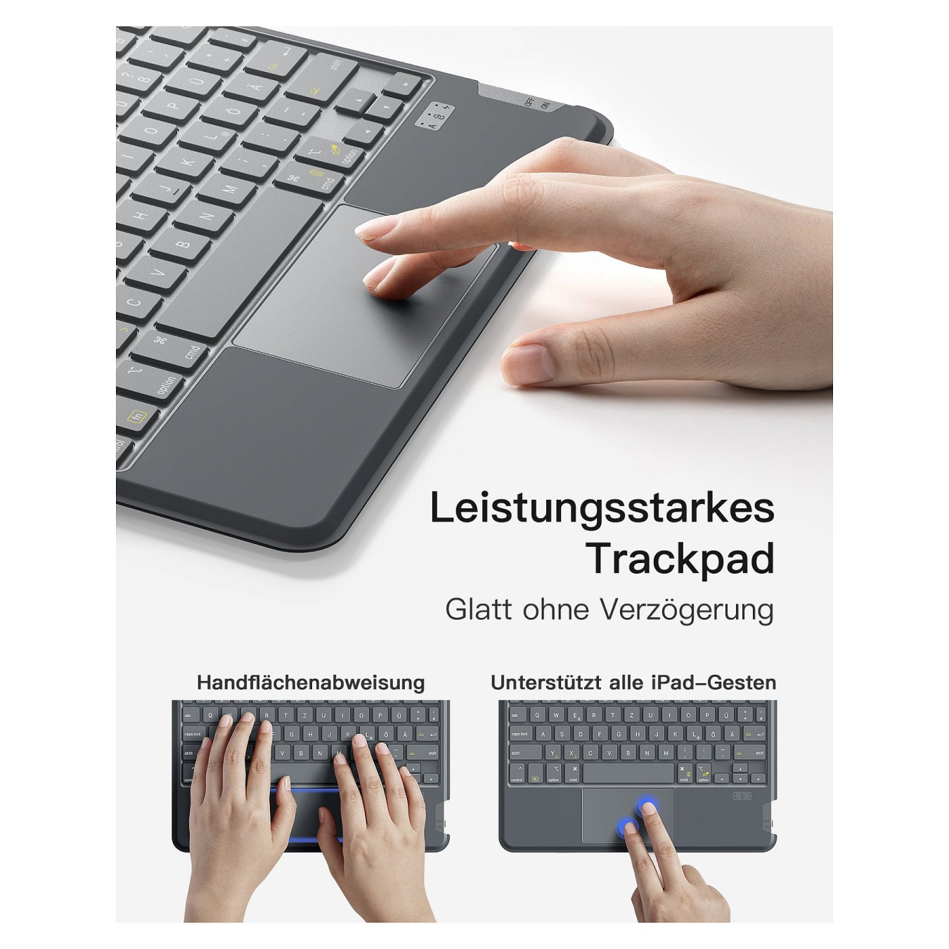 Buy inateck Keyboard iPad 11' iPad 10th Gen. Com. QWERTZ gray in Cyprus, Nicosia, Limassol, Larnaka, Pafos