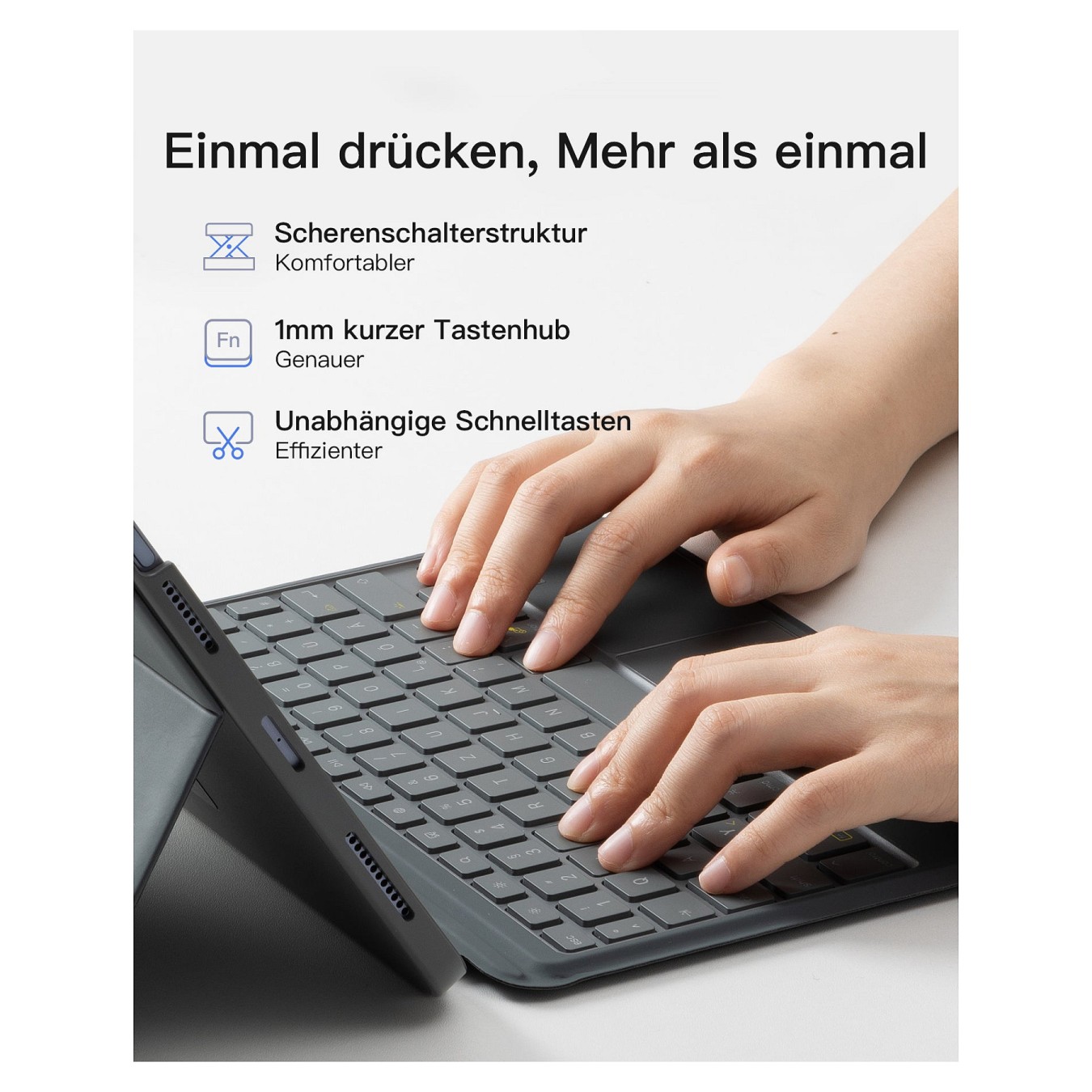 Buy inateck Keyboard iPad 11' iPad 10th Gen. Com. QWERTZ gray in Cyprus, Nicosia, Limassol, Larnaka, Pafos