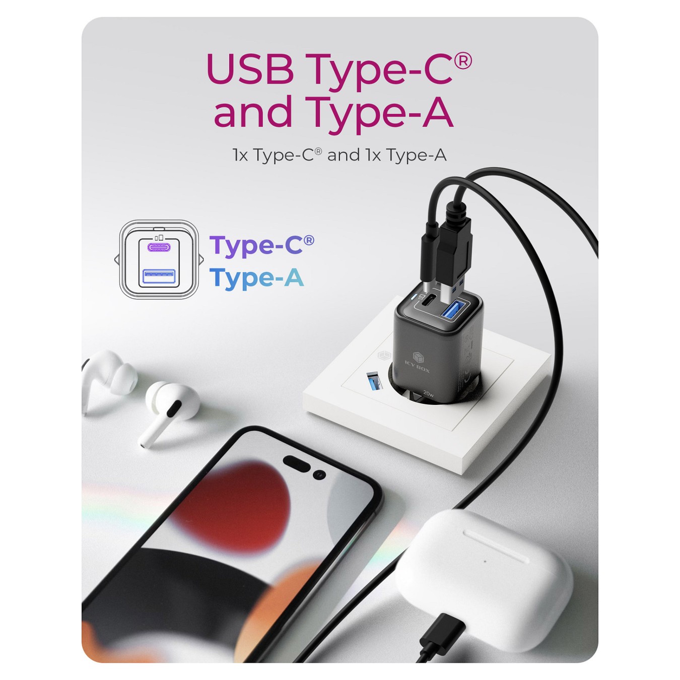 Buy 2-Port IcyBox USB 20W für Mobilgeräte in Cyprus, Nicosia, Limassol, Larnaka, Pafos