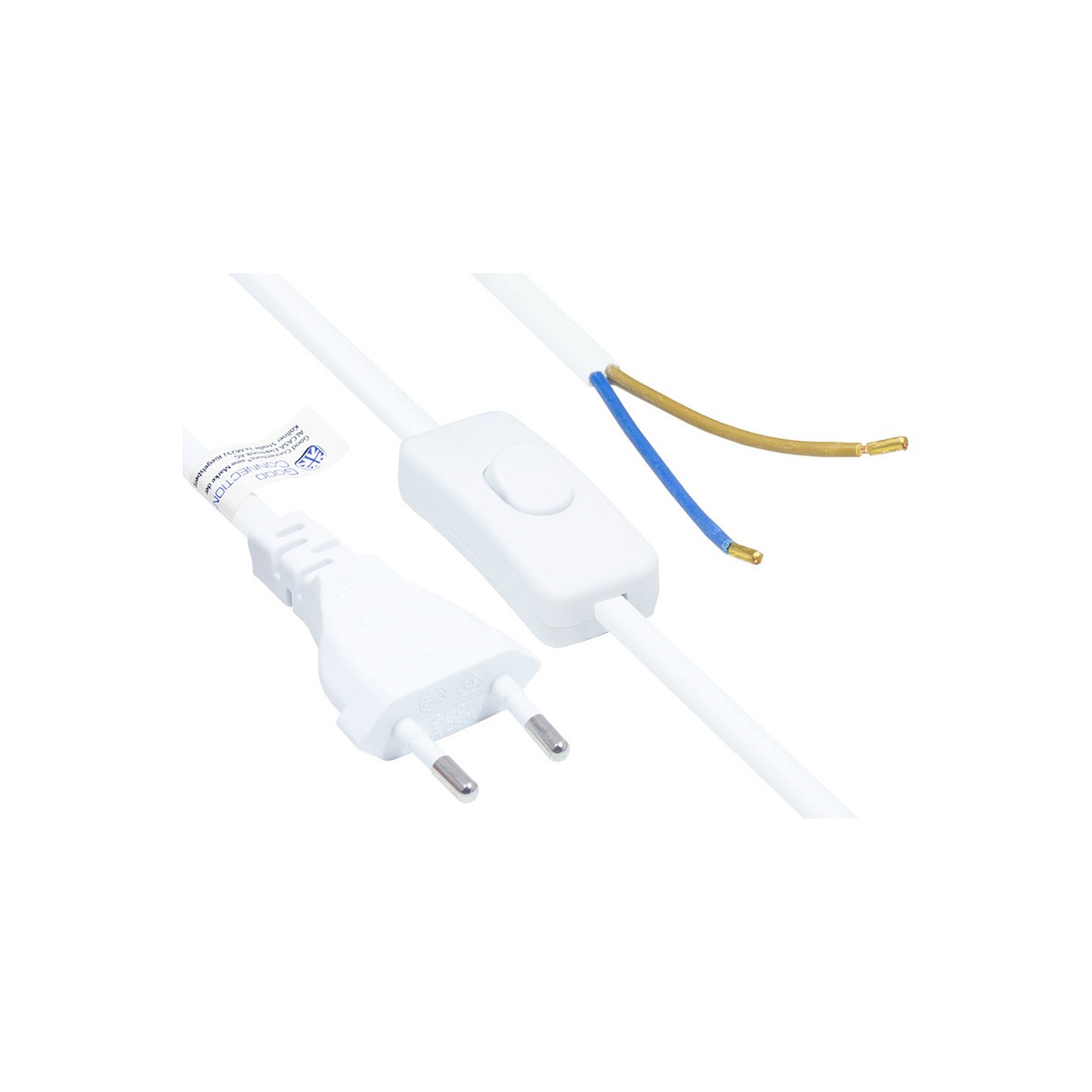 Buy Good Connections Euro-Netzkabel an open end weiß 1,5m in Cyprus, Nicosia, Limassol, Larnaka, Pafos