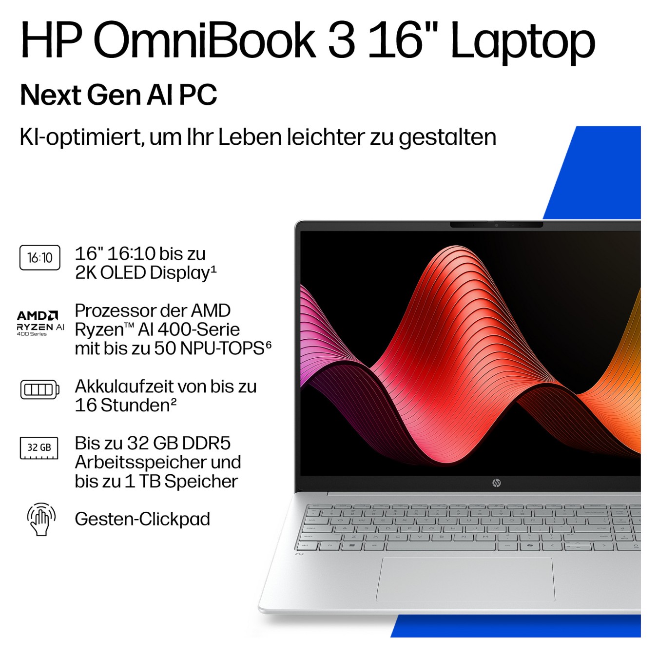 Buy HP OmniBook 3 Next Gen AI 16-bv0074ng RYZ AI 7 445 32GB 1TBSSD W11 Home in Cyprus, Nicosia, Limassol, Larnaka, Pafos
