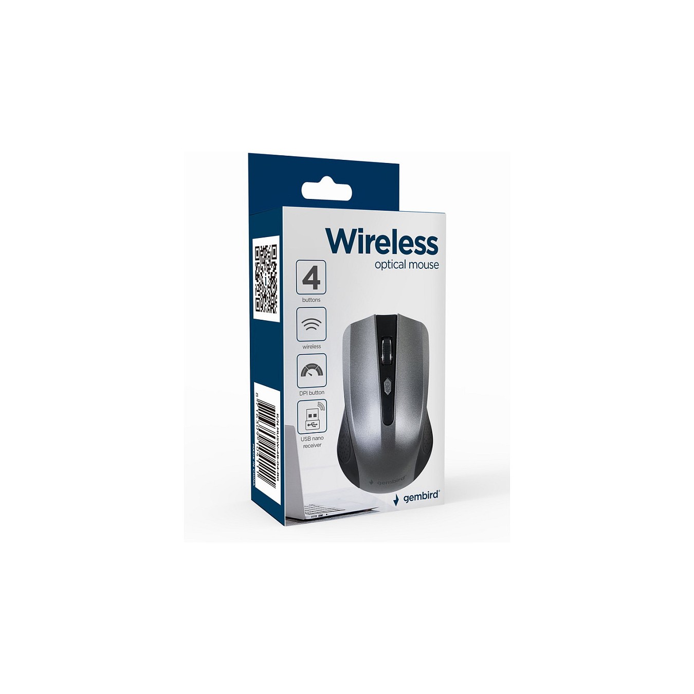Buy gembird Maus OPT WIRELESS 4 Tasten inkl. USB schwarz-grau in Cyprus, Nicosia, Limassol, Larnaka, Pafos