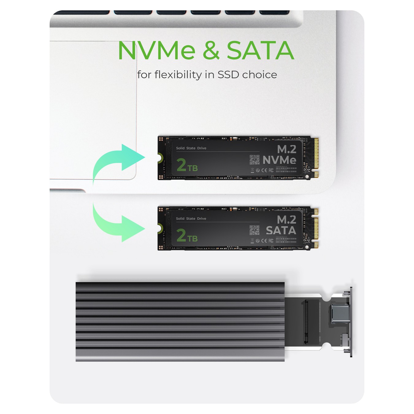 Buy ICY BOX M.2 PCIe SATA SSD Aluminiumgehäuse, USB 3.1 Type-C®, M-Key und B-Key oder B+M-Key Sockel in Cyprus, Nicosia, Limasso