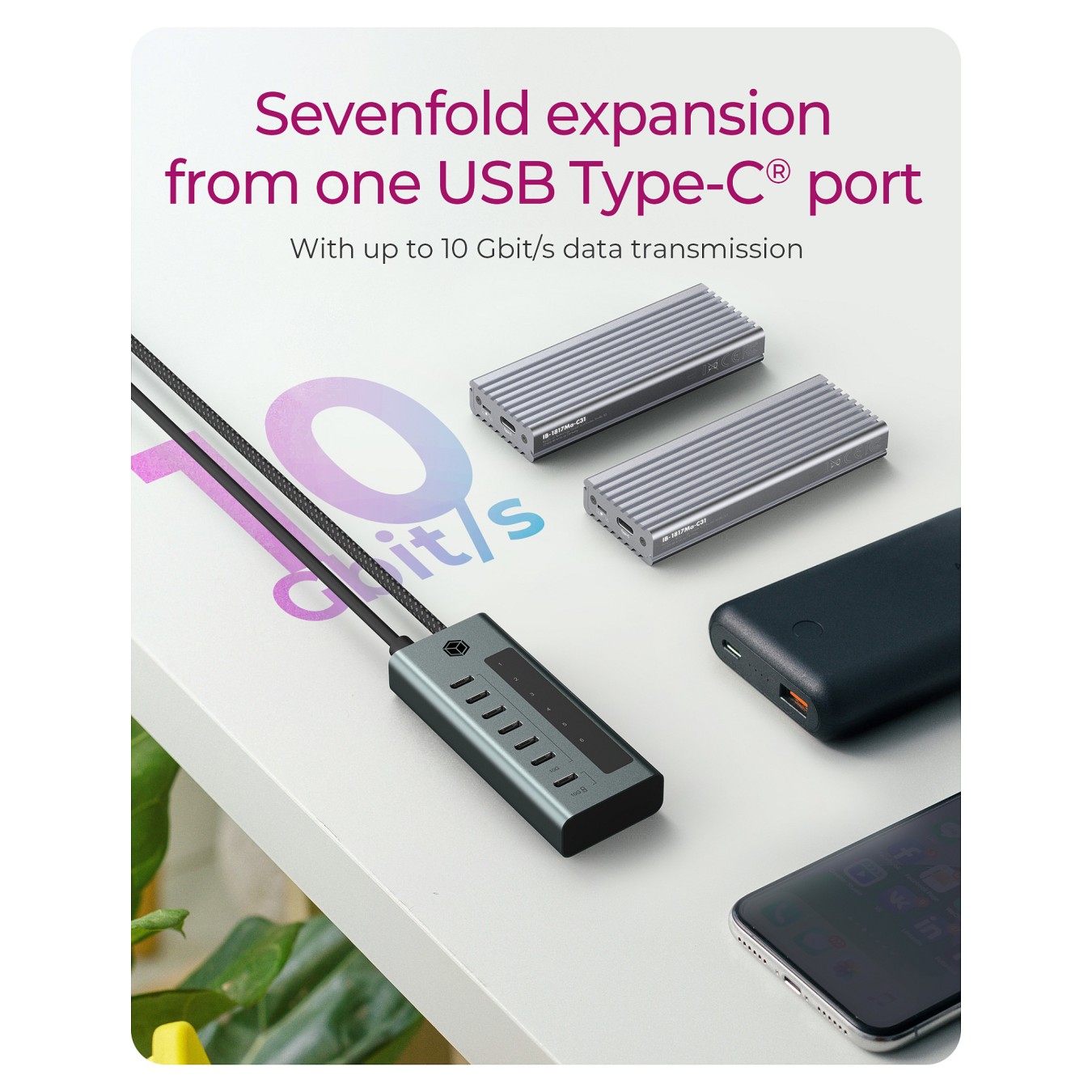 Buy ICY BOX IB-HUB1457-C31 USB-C HUB 7-Port 7xUSB-C Display in Cyprus, Nicosia, Limassol, Larnaka, Pafos