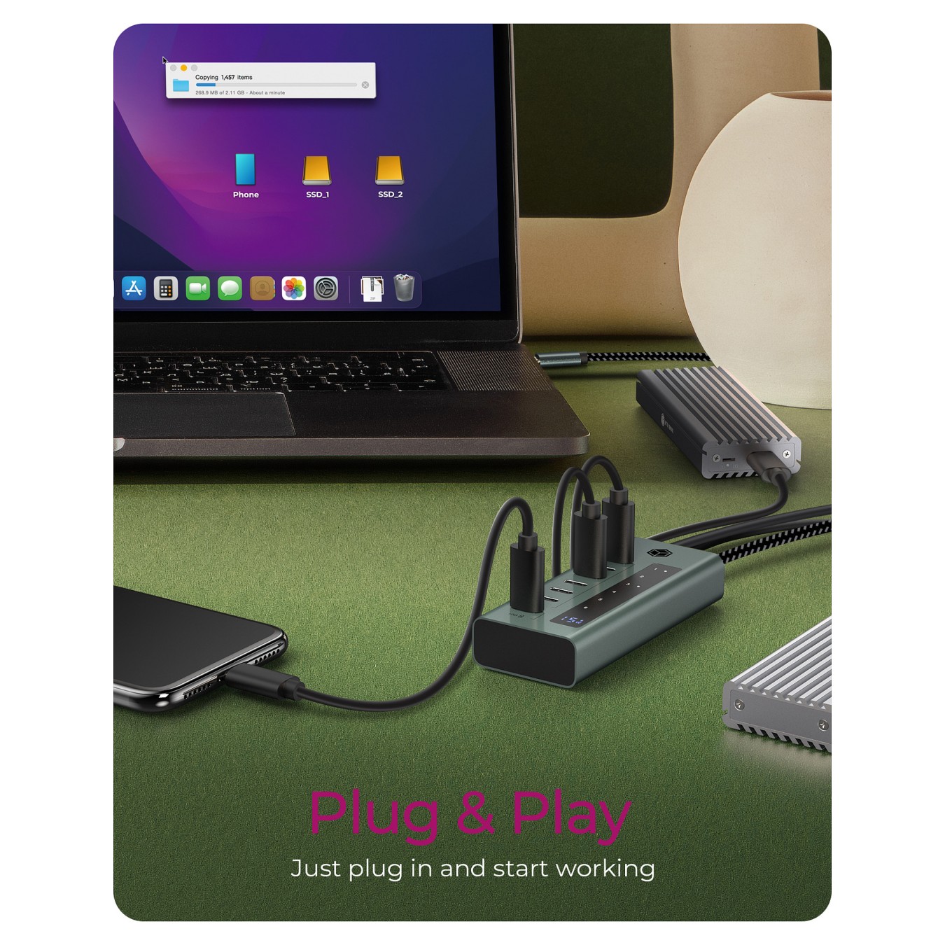 Buy ICY BOX IB-HUB1457-C31 USB-C HUB 7-Port 7xUSB-C Display in Cyprus, Nicosia, Limassol, Larnaka, Pafos