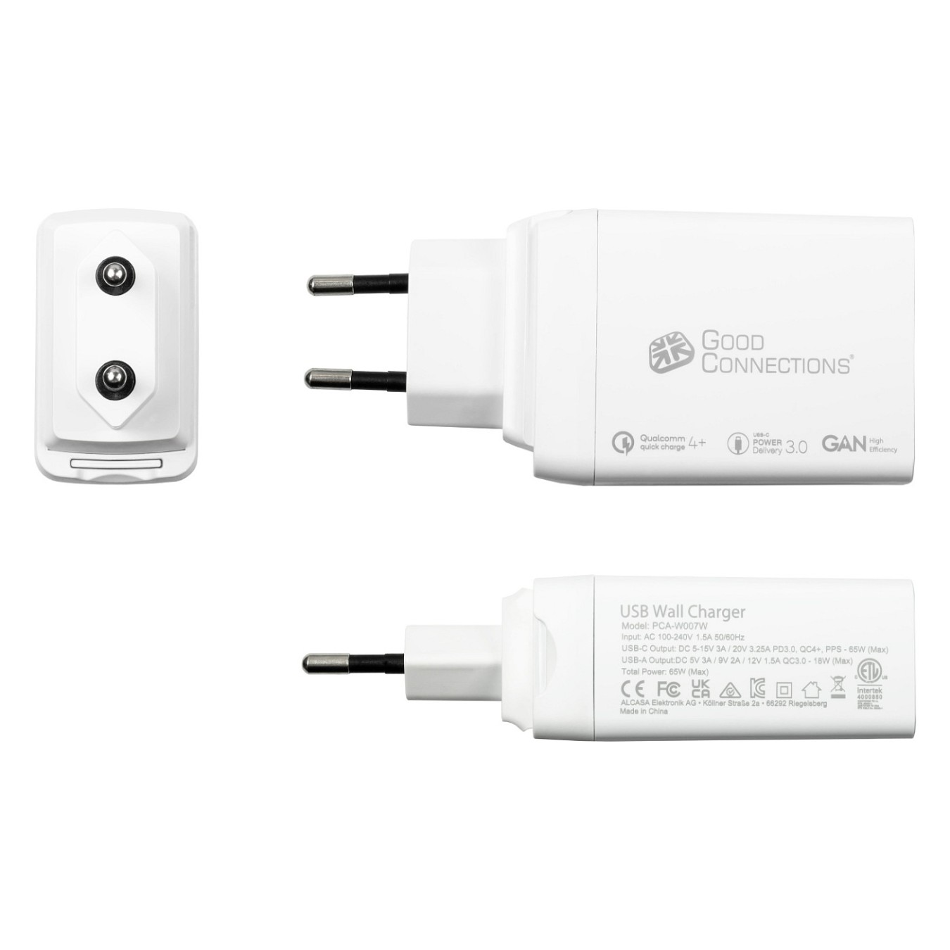 Buy GoodConnections Charger 65W 3-Port 2xUSB-C USB-A QC3.0 Weiß in Cyprus, Nicosia, Limassol, Larnaka, Pafos