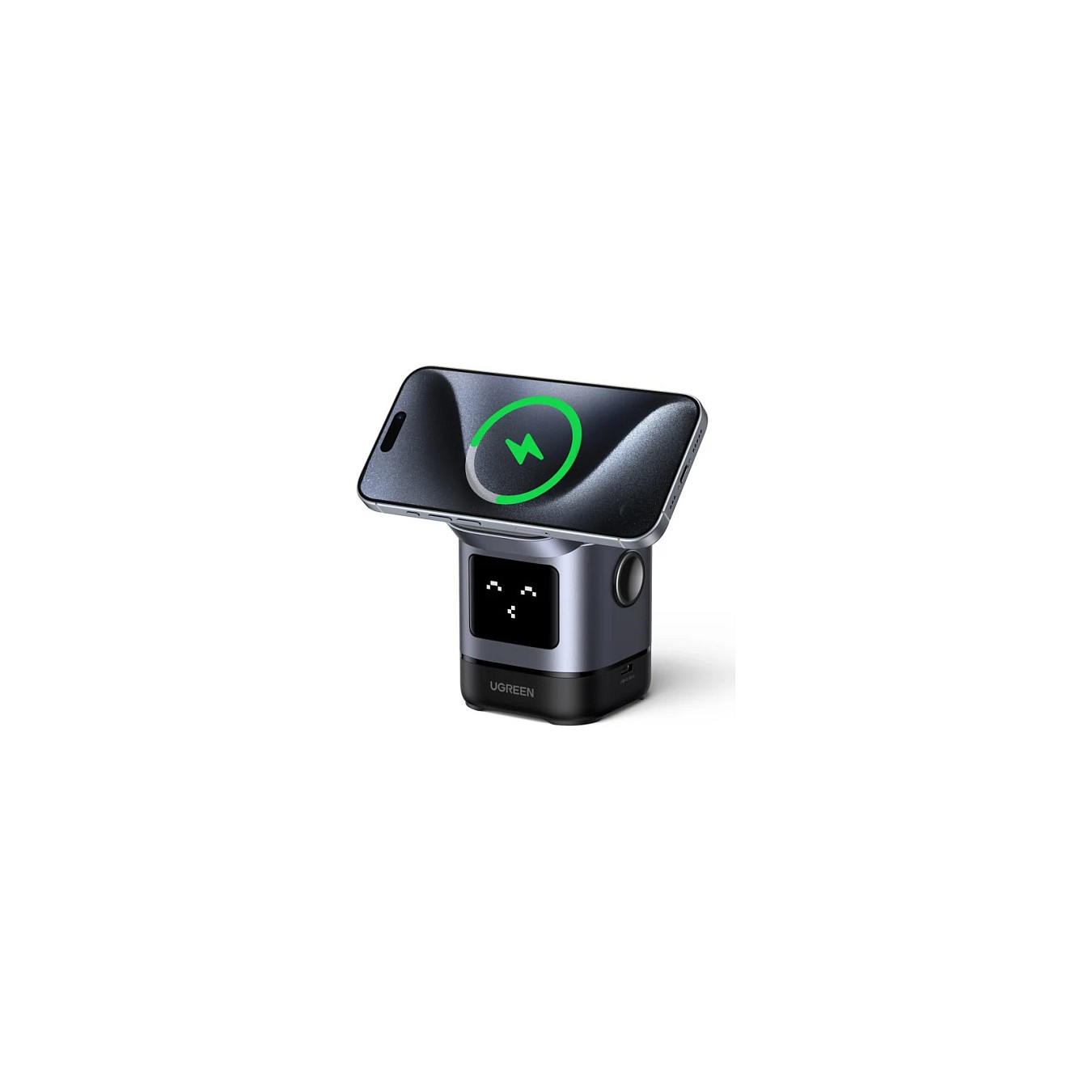 Buy UGREEN Uno W709 2-in-1 Magnetic Wireless Charger 15W Ladestation Qi2 zertifiziert Display fuer iPhone und AirPods in Cyprus,