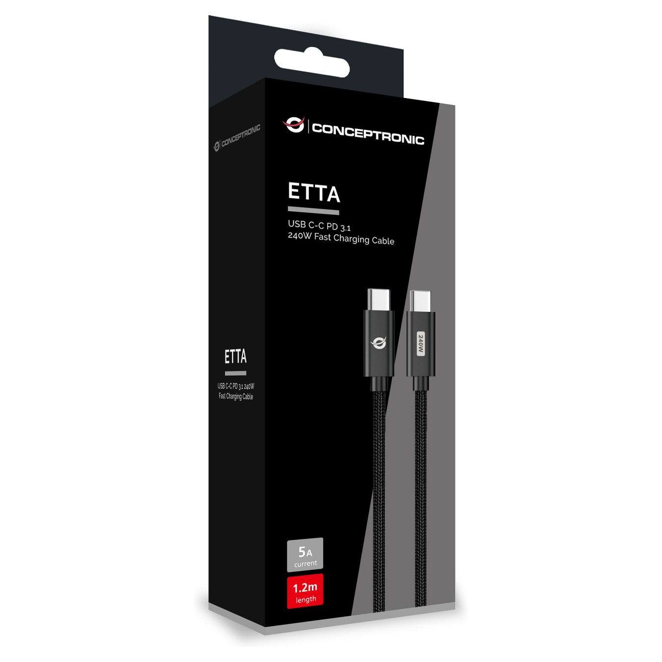 Buy CONCEPTRONIC Kabel USB-C3.1- to C 240W QC 480Mbs 2.00m sw in Cyprus, Nicosia, Limassol, Larnaka, Pafos