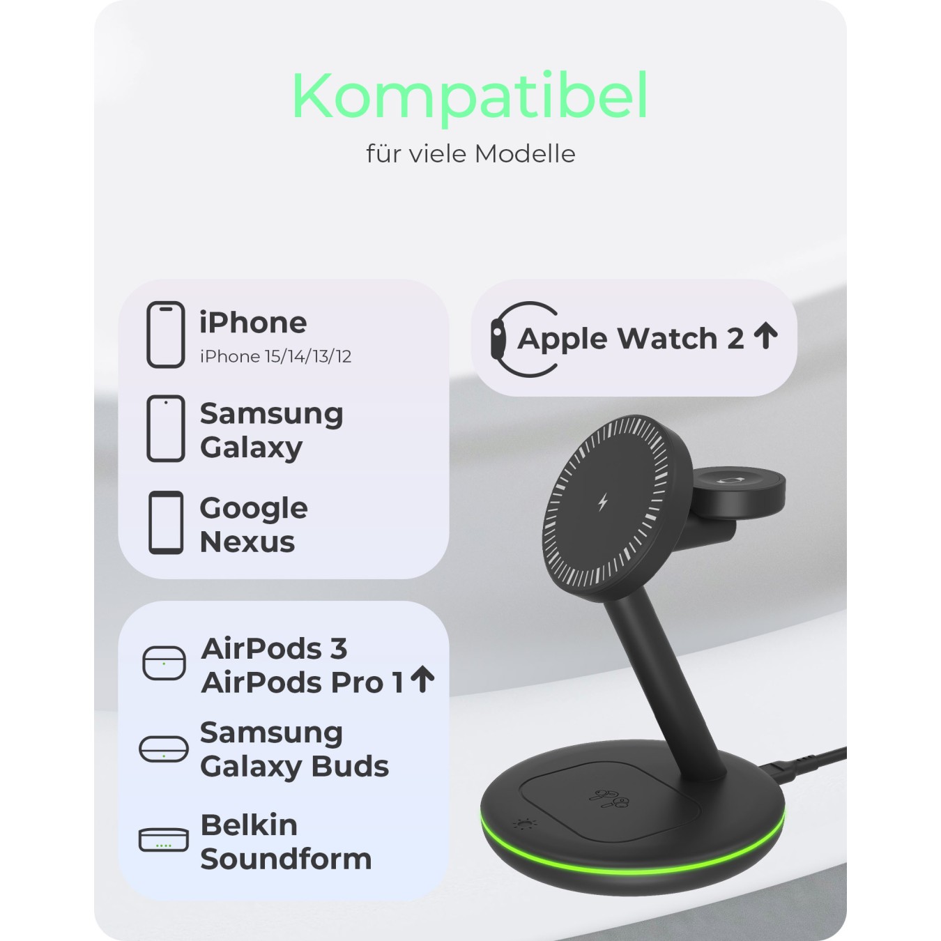 Buy ICY BOX 3-in-1 Magnetische Ladestation Apple Watch IPhone AirPods in Cyprus, Nicosia, Limassol, Larnaka, Pafos