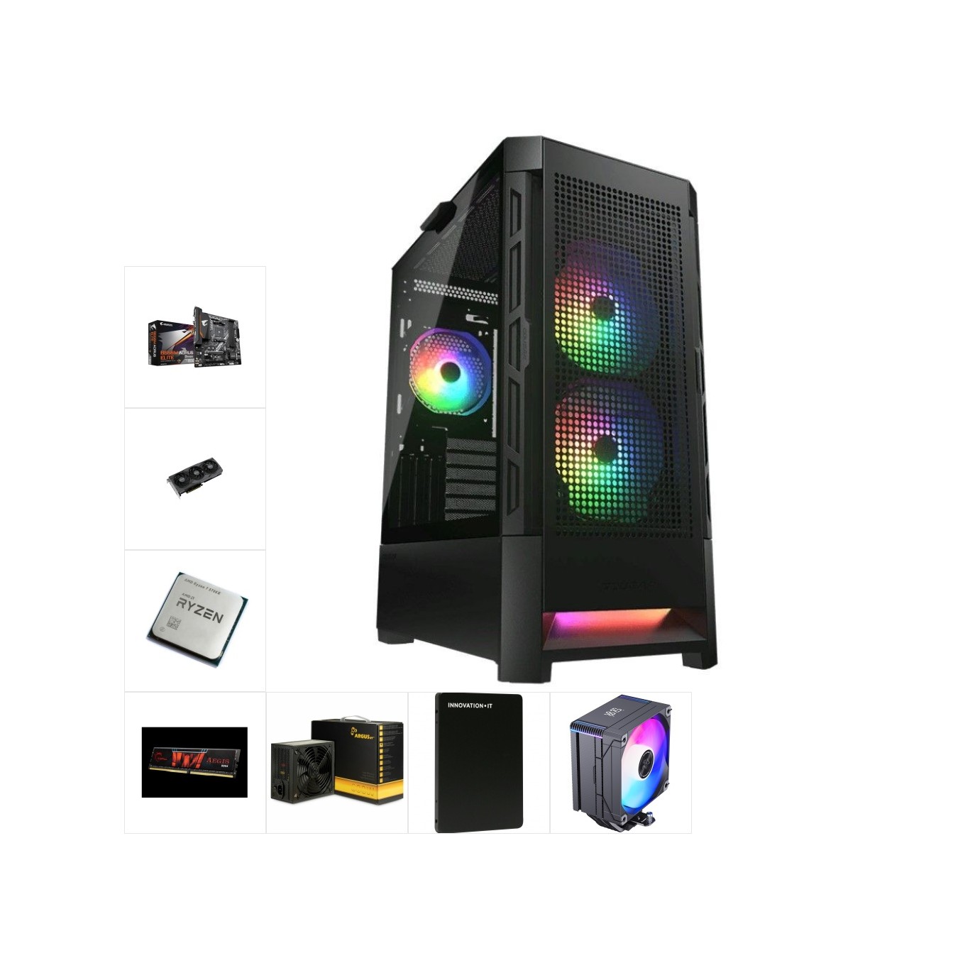 Custom Gaming PC | Ryzen 7 5700X + PNY RTX 5060 8GB | 16GB DDR4, 1TB SSD — Armenius Store Cyprus