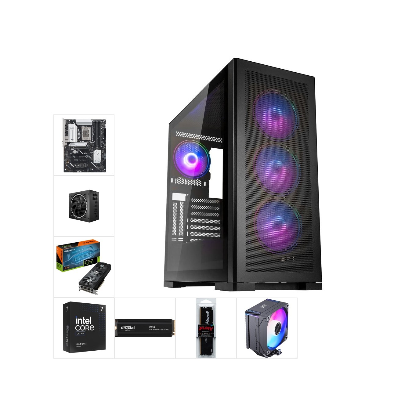 Custom High Performance PC — Intel Ultra 5 245K | RTX 5070 12GB | 16GB DDR5 | 1TB NVMe — Armenius Store Cyprus