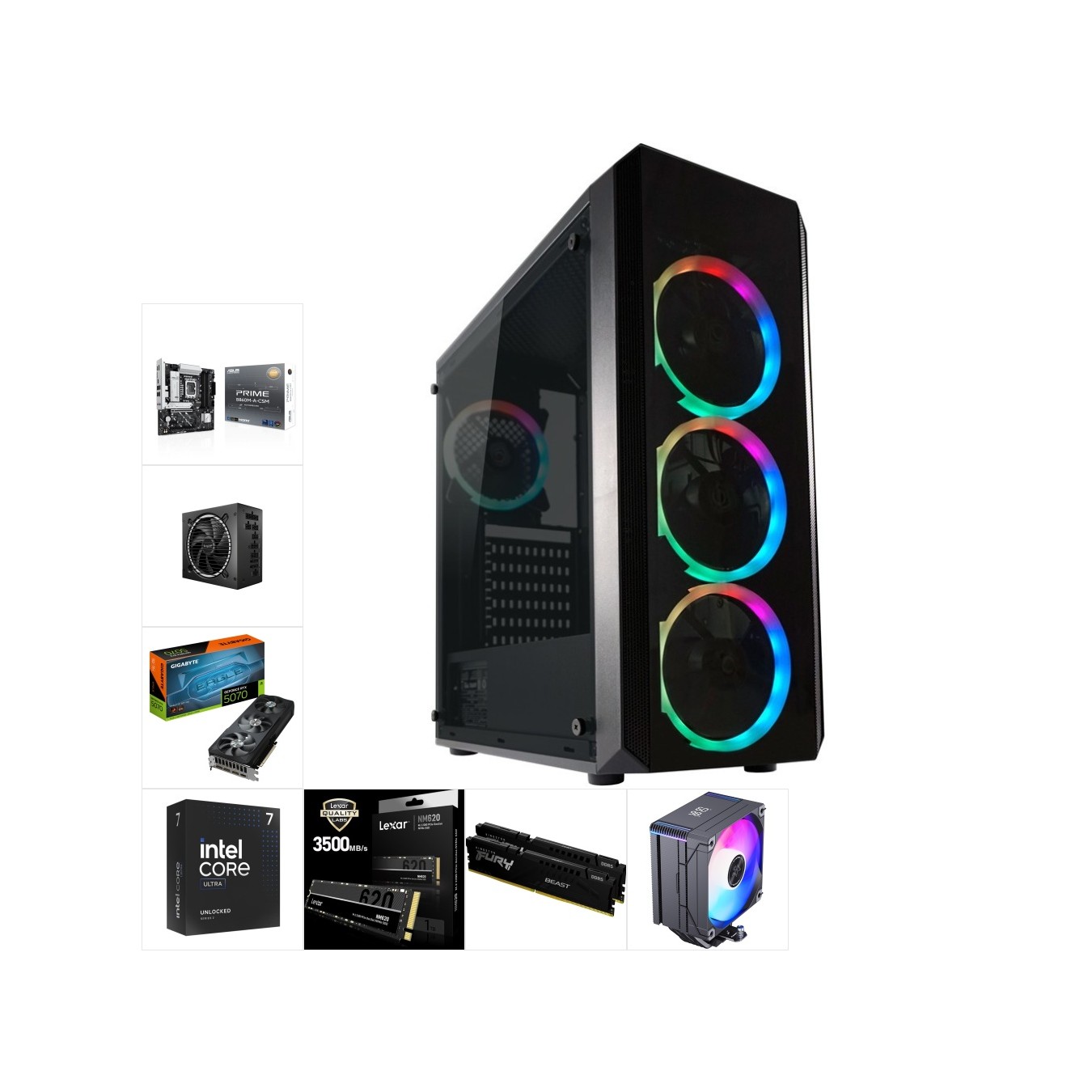 Custom Gaming PC | Intel Core Ultra 5 225F, GeForce RTX 5070, 32GB DDR5, 1TB NVMe — Armenius Store Cyprus