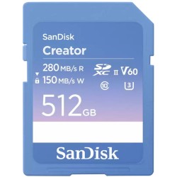 Buy SanDisk Creator SD UHS-II 512GB - Blue, SDXC, U3/V60, Class 10, 280MB/s Read... in Cyprus, Nicosia, Limassol, Larnaka, Pafos
