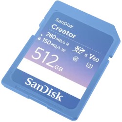 Buy SanDisk Creator SD UHS-II 512GB - Blue, SDXC, U3/V60, Class 10, 280MB/s Read... in Cyprus, Nicosia, Limassol, Larnaka, Pafos