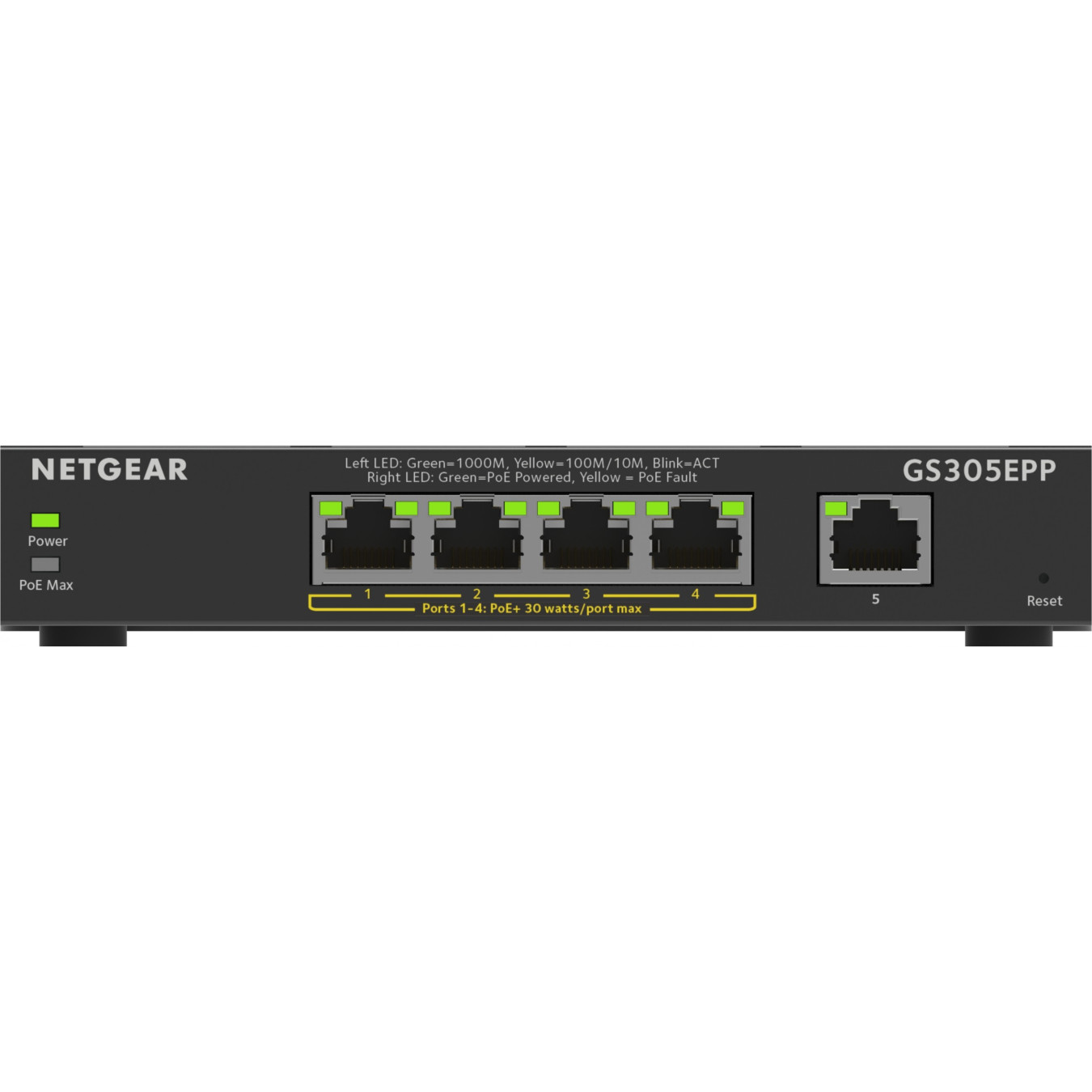 NETGEAR 5-Port Gigabit PoE+ Managed Switch - GS305EPP-100PES - Black, 4 PoE+ Ports, L2/L3 — Buy in Cyprus with Fast Delivery
