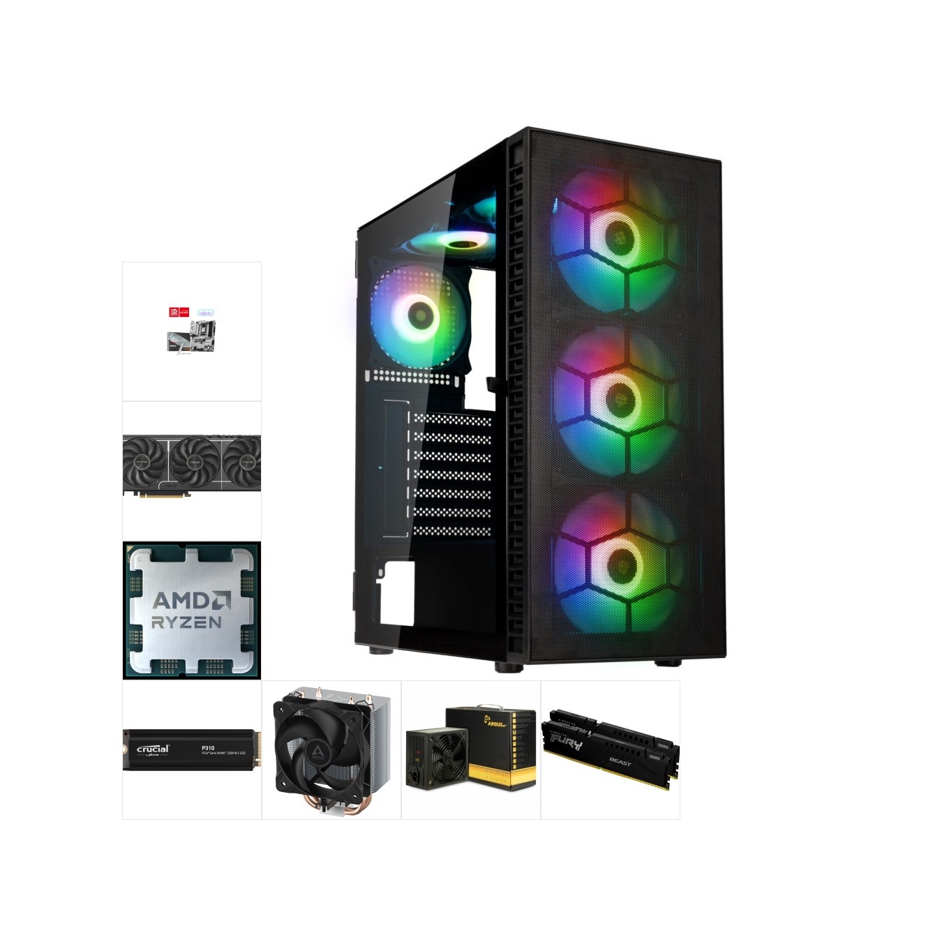 Custom Gaming PC | Ryzen 5 7600 + RTX 5060 Ti | 32GB DDR5 | 1TB NVMe — Armenius Store Cyprus