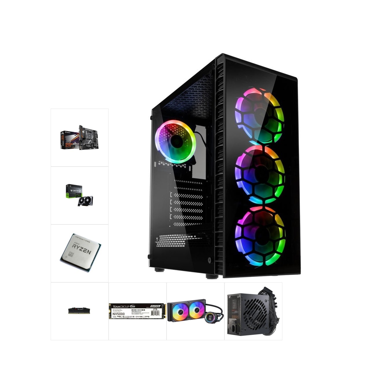 Custom Gaming PC | Ryzen 7 5700X + RTX 5060 8GB | 16GB DDR4 | 2TB NVMe — Armenius Store Cyprus