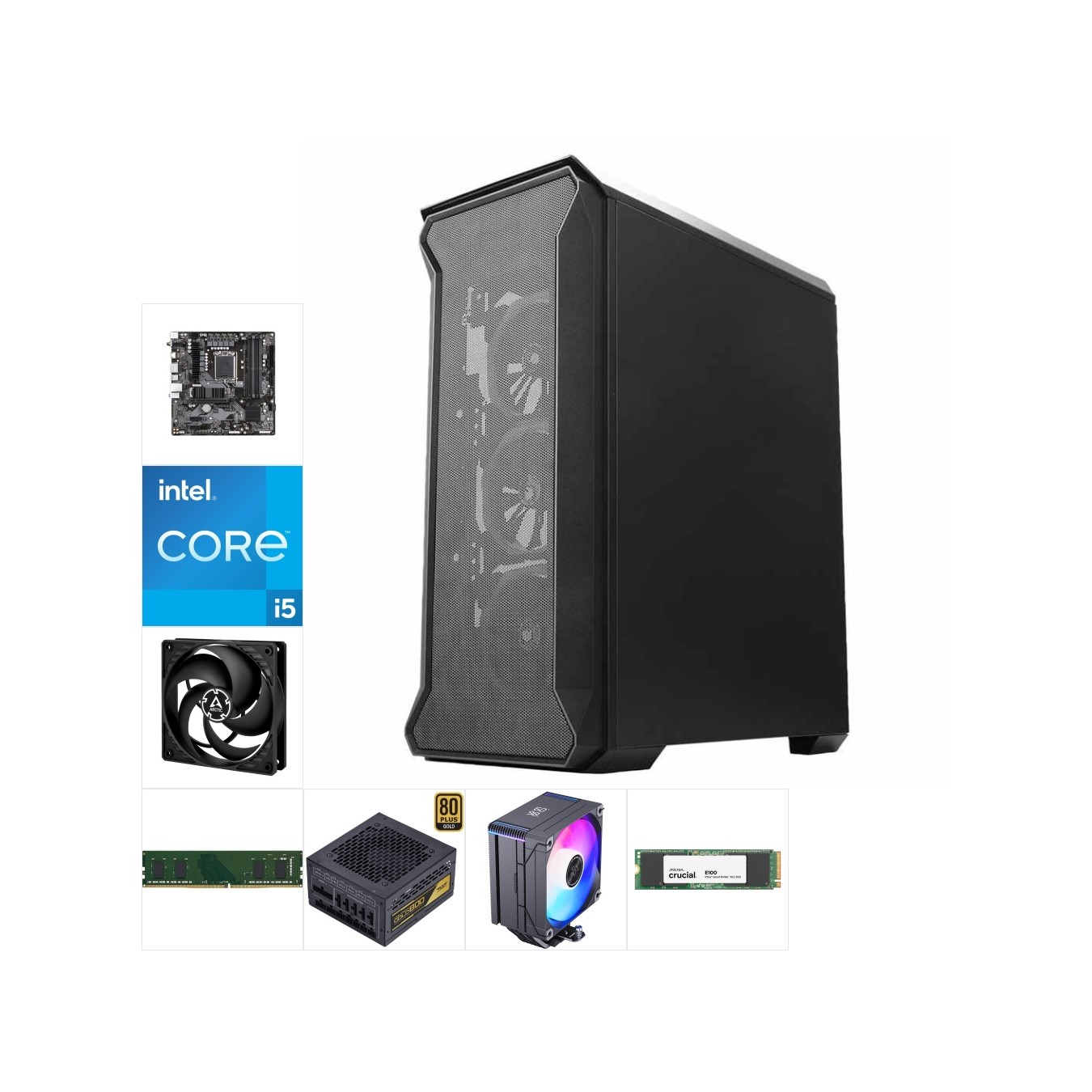 Custom Workstation PC - Intel i5-14400, 32GB DDR4, 1TB NVMe | B760 Micro-ATX Build — Armenius Store Cyprus