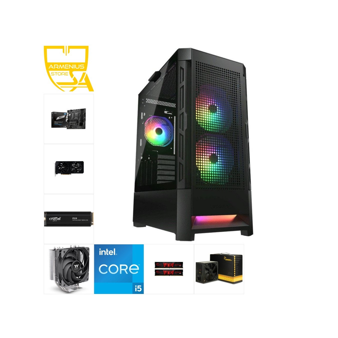 Custom Gaming PC | i5-12400F + RTX 5060 Ti | 16GB DDR4, 1TB NVMe — Armenius Store Cyprus