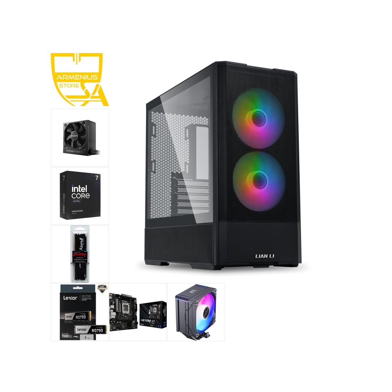 Custom High Performance PC | Intel Core Ultra 7 265KF, 16GB DDR5, 1TB NVMe - No GPU — Armenius Store Cyprus