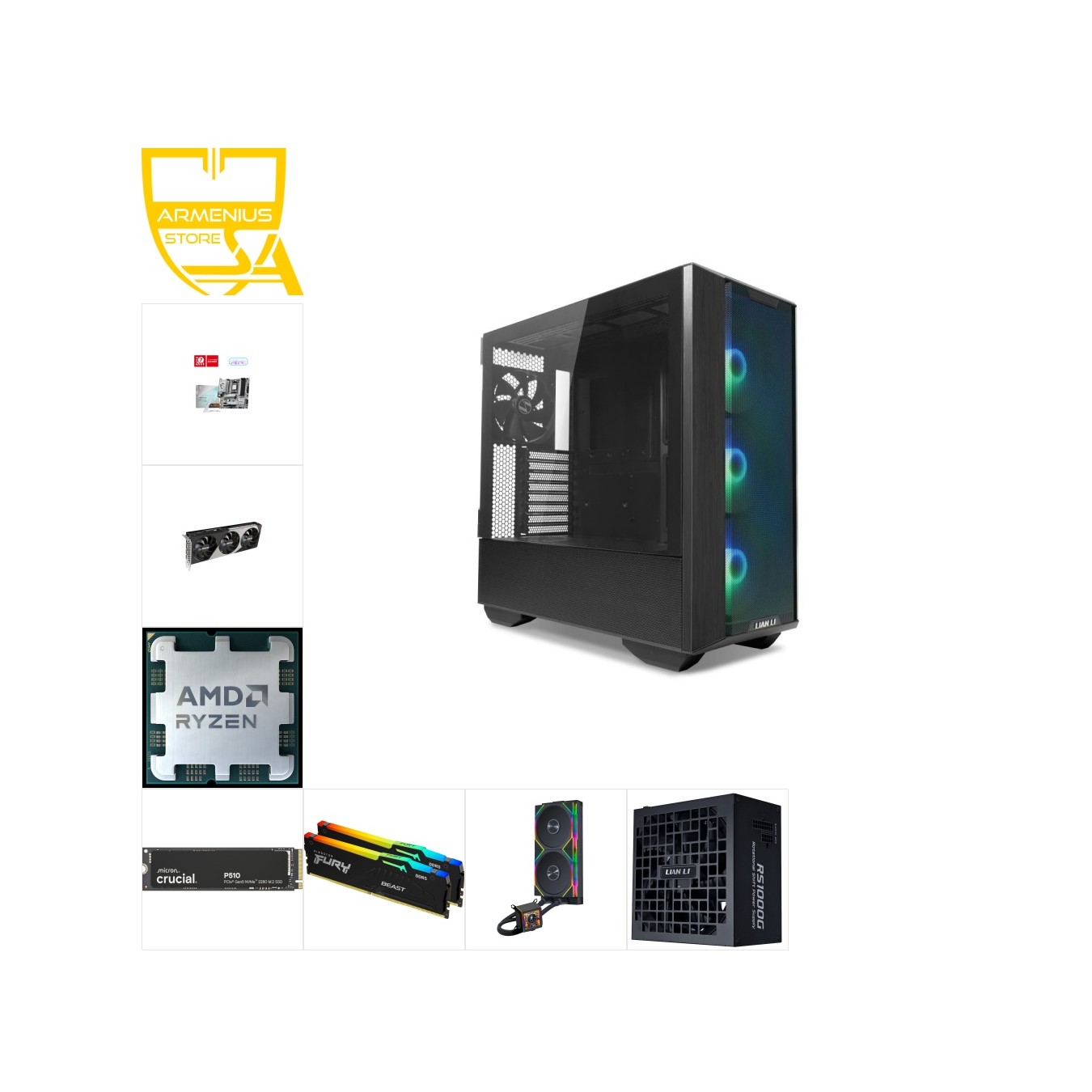 Ryzen 7 7700 + RTX 5080 Gaming PC | 16GB DDR5 & 1TB Gen5 NVMe — Armenius Store Cyprus