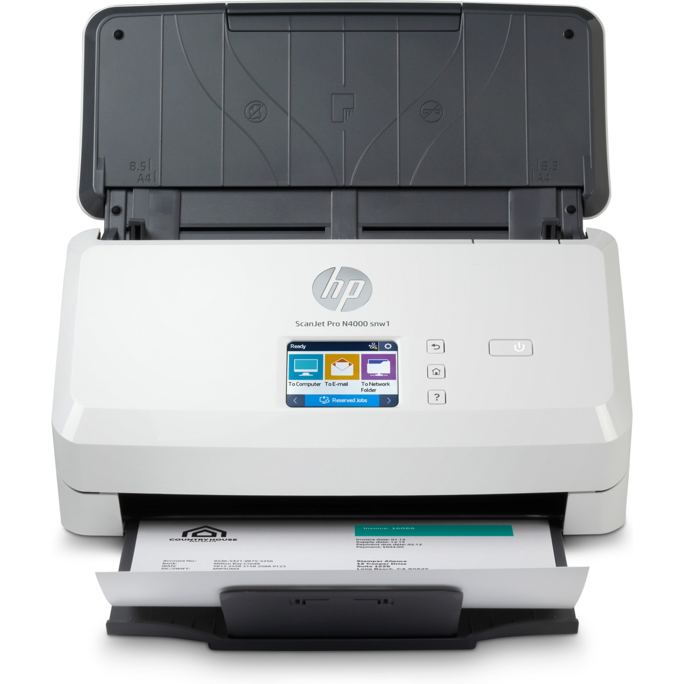 HP ScanJet Pro N4000 snw1 - A4 Sheet-fed Duplex Scanner, USB 3.0, Ethernet & Wi-Fi, 50-sheet ADF, 600 dpi, Black/White