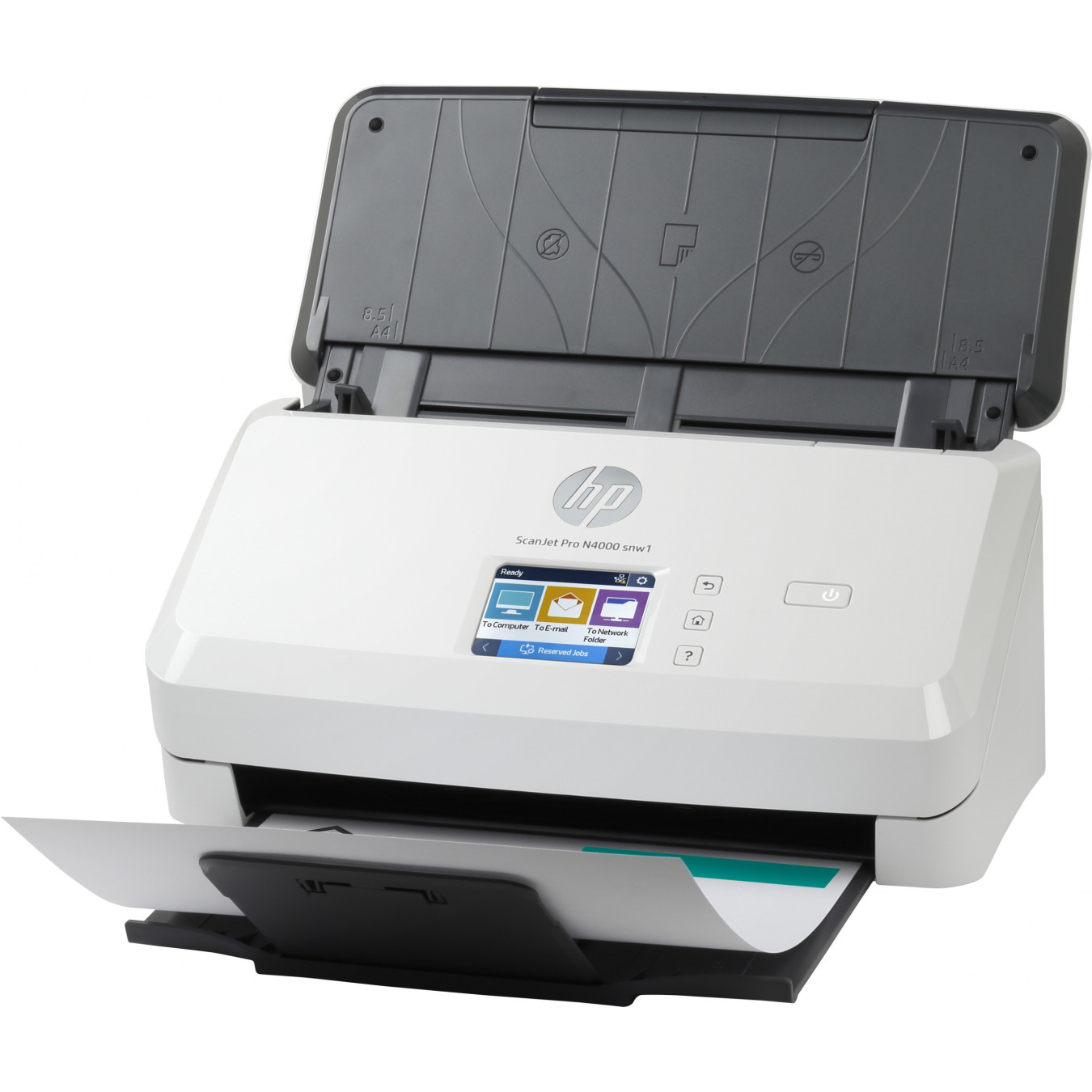 HP ScanJet Pro N4000 snw1 - A4 Sheet-fed Duplex Scanner, USB 3.0, Ethernet & Wi-Fi, 50-sheet ADF, 600 dpi, Black/White
