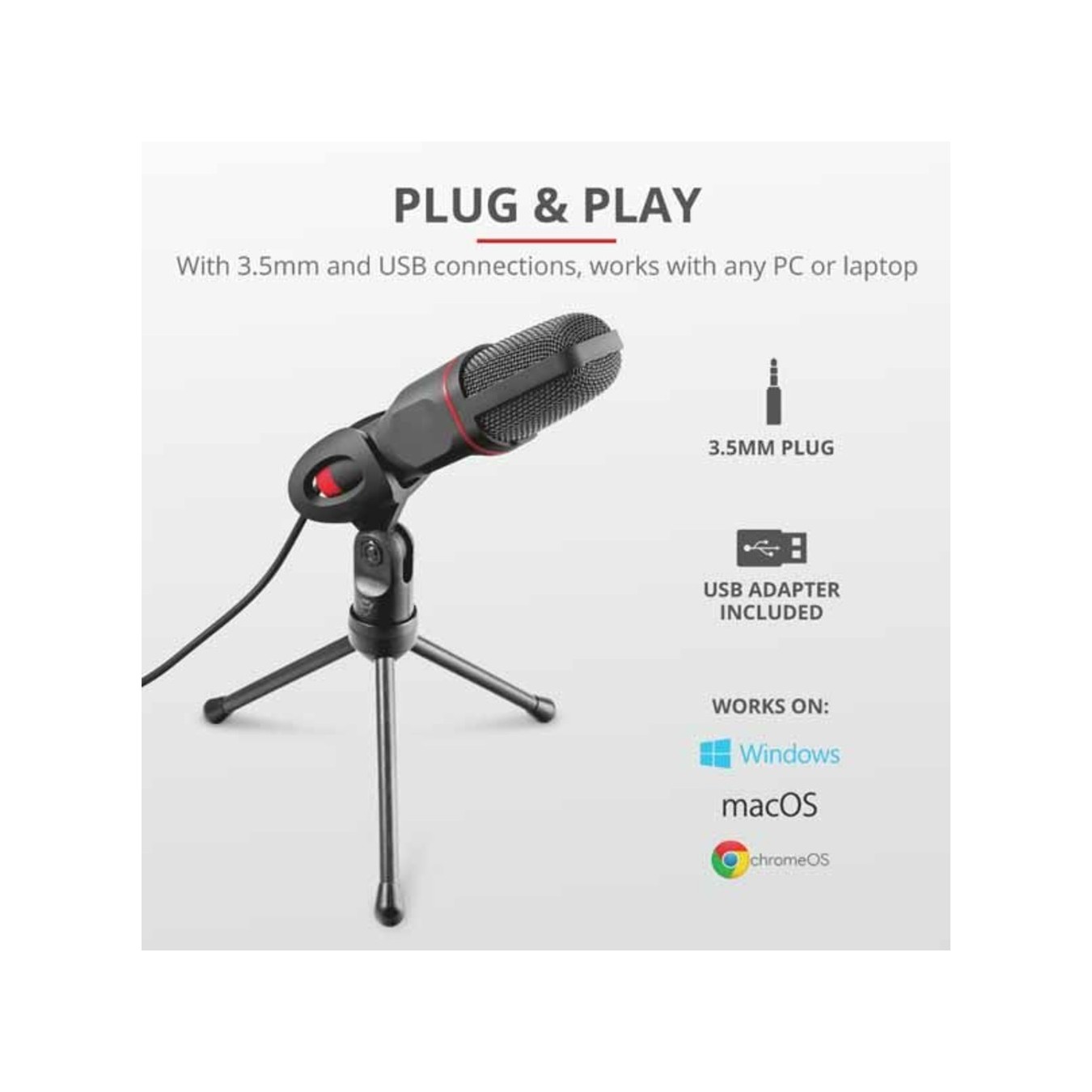 Trust GXT 212 Mico - USB Microphone - 3.5mm/USB | Armenius Store