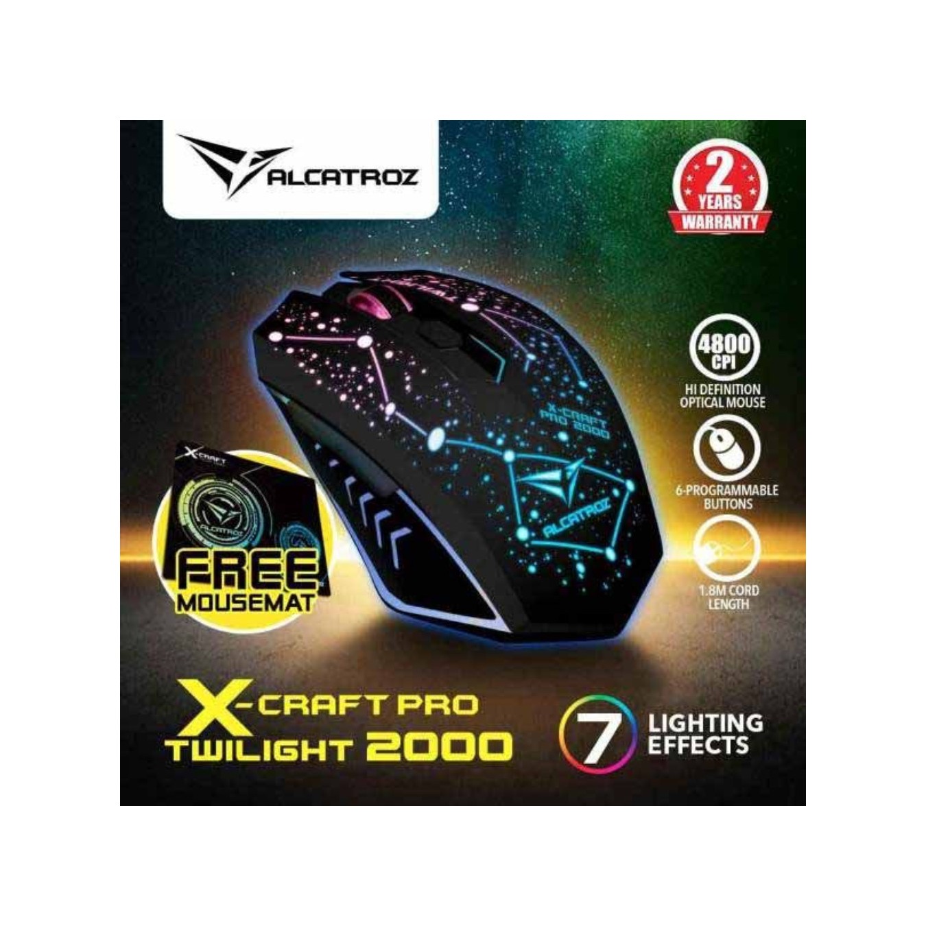 Alcatroz X-Craft Pro Twilight 2000 Gaming Mouse 4800 CPI | Armenius Store
