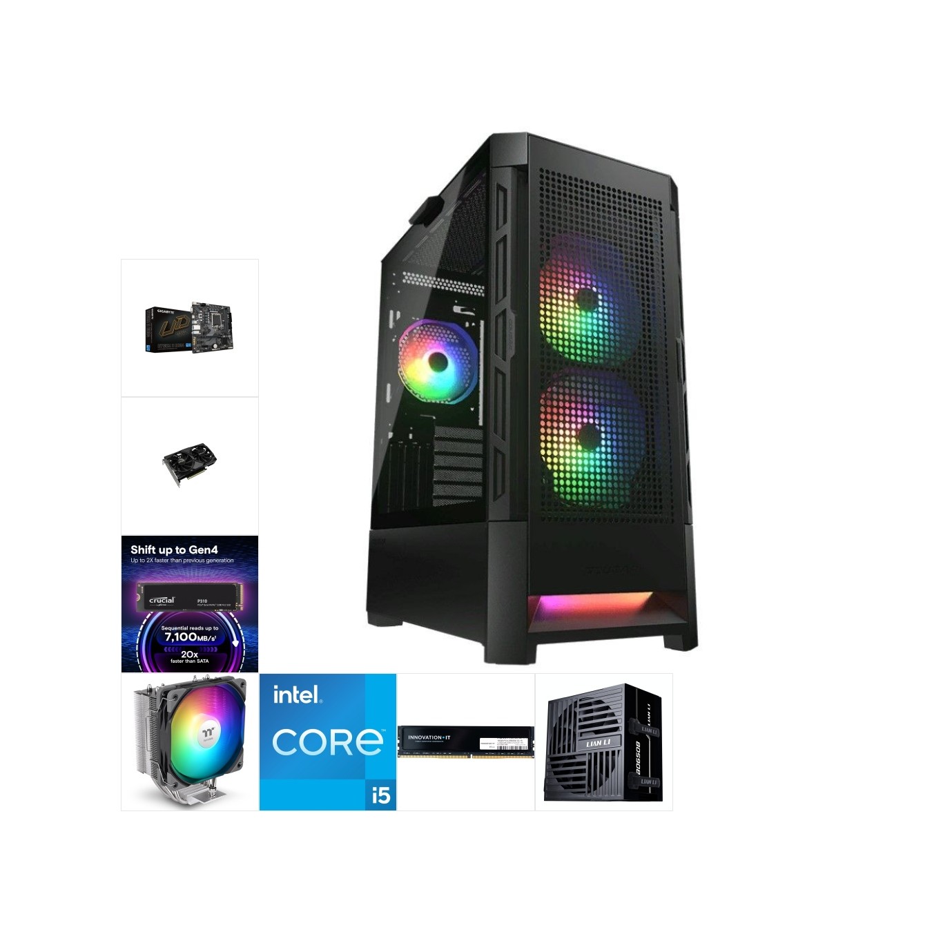 Custom Gaming PC - i5-12400F, RTX 5060, 32GB DDR4, 1TB NVMe | Balanced 1080p/1440p — Armenius Store Cyprus