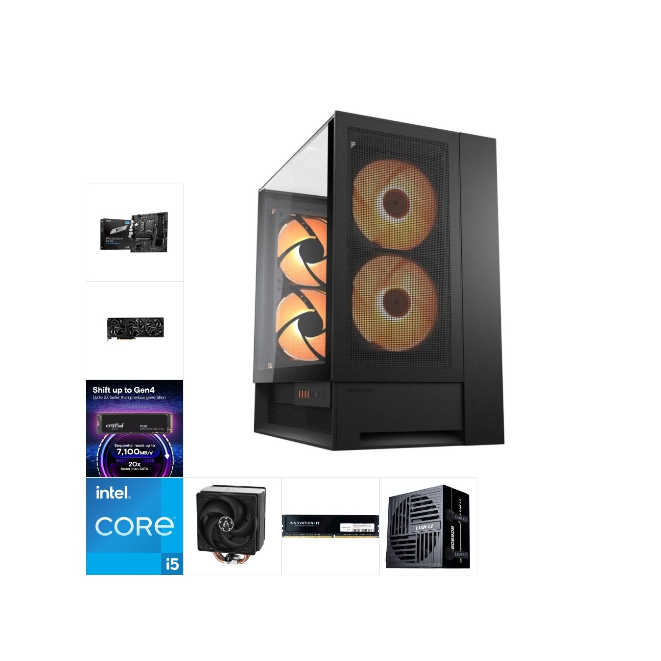 Custom Gaming PC | i5-12400F + RTX 5060 | 32GB DDR4 | 1TB NVMe - Full Build & Setup — Armenius Store Cyprus