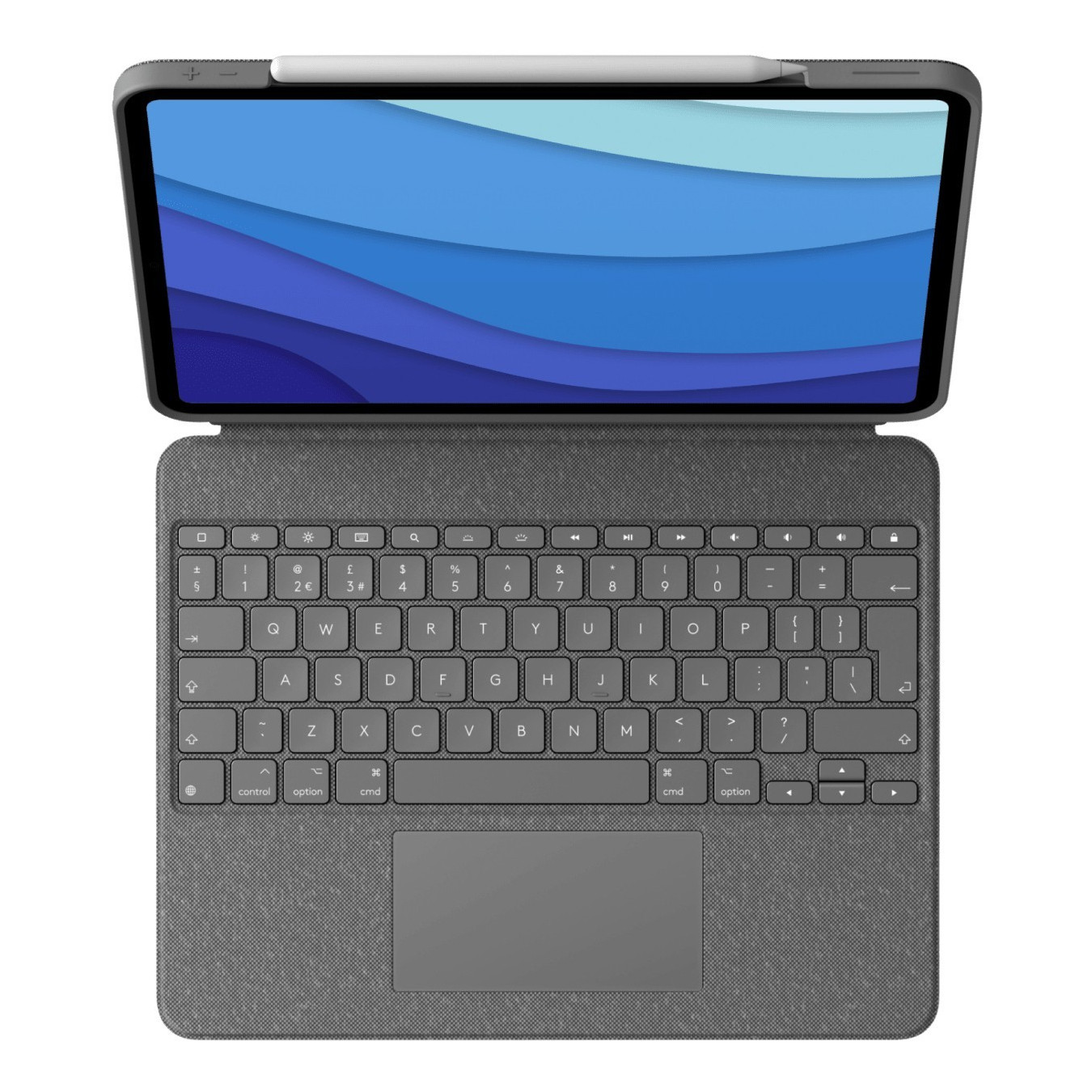 Logitech Combo Touch - iPad Pro 12.9 (5th Gen) - Oxford Grey Keyboard Case with Trackpad & Pen Holder (UK QWERTY)