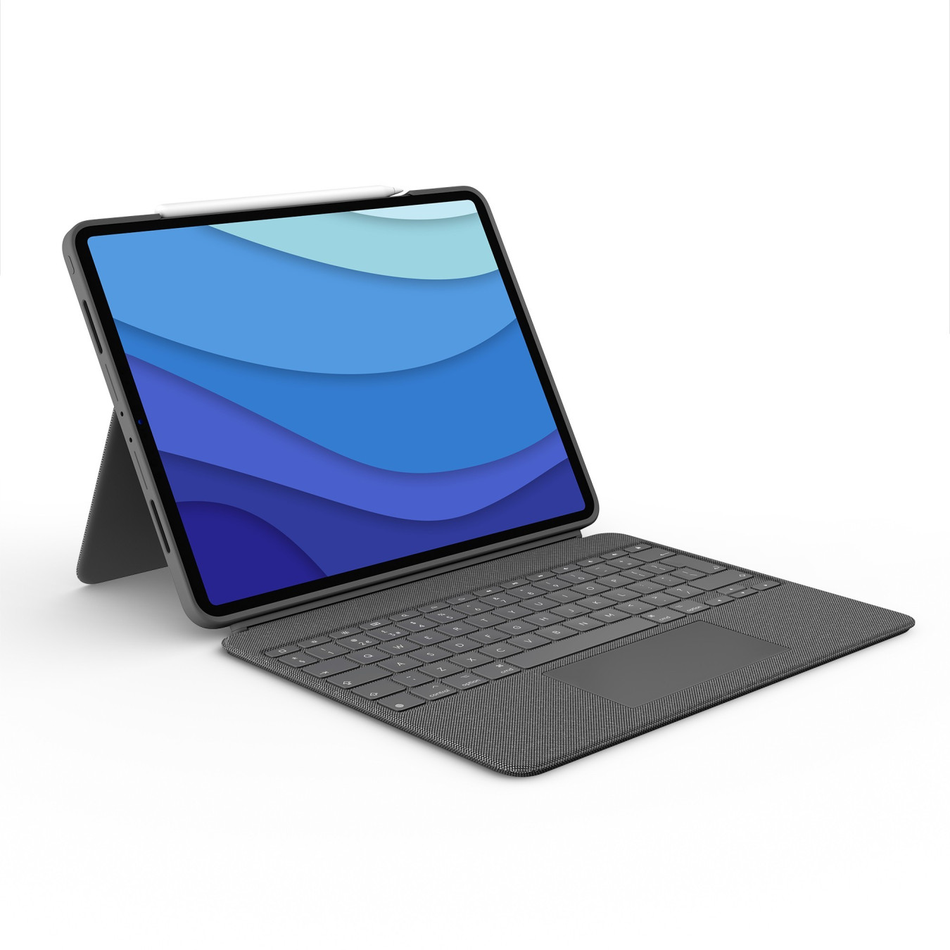 Logitech Combo Touch - iPad Pro 12.9 (5th Gen) - Oxford Grey Keyboard Case with Trackpad & Pen Holder (UK QWERTY)