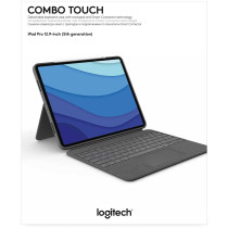 Logitech Combo Touch - iPad Pro 12.9 (5th Gen) - Oxford Grey Keyboard Case with Trackpad & Pen Holder (UK QWERTY)