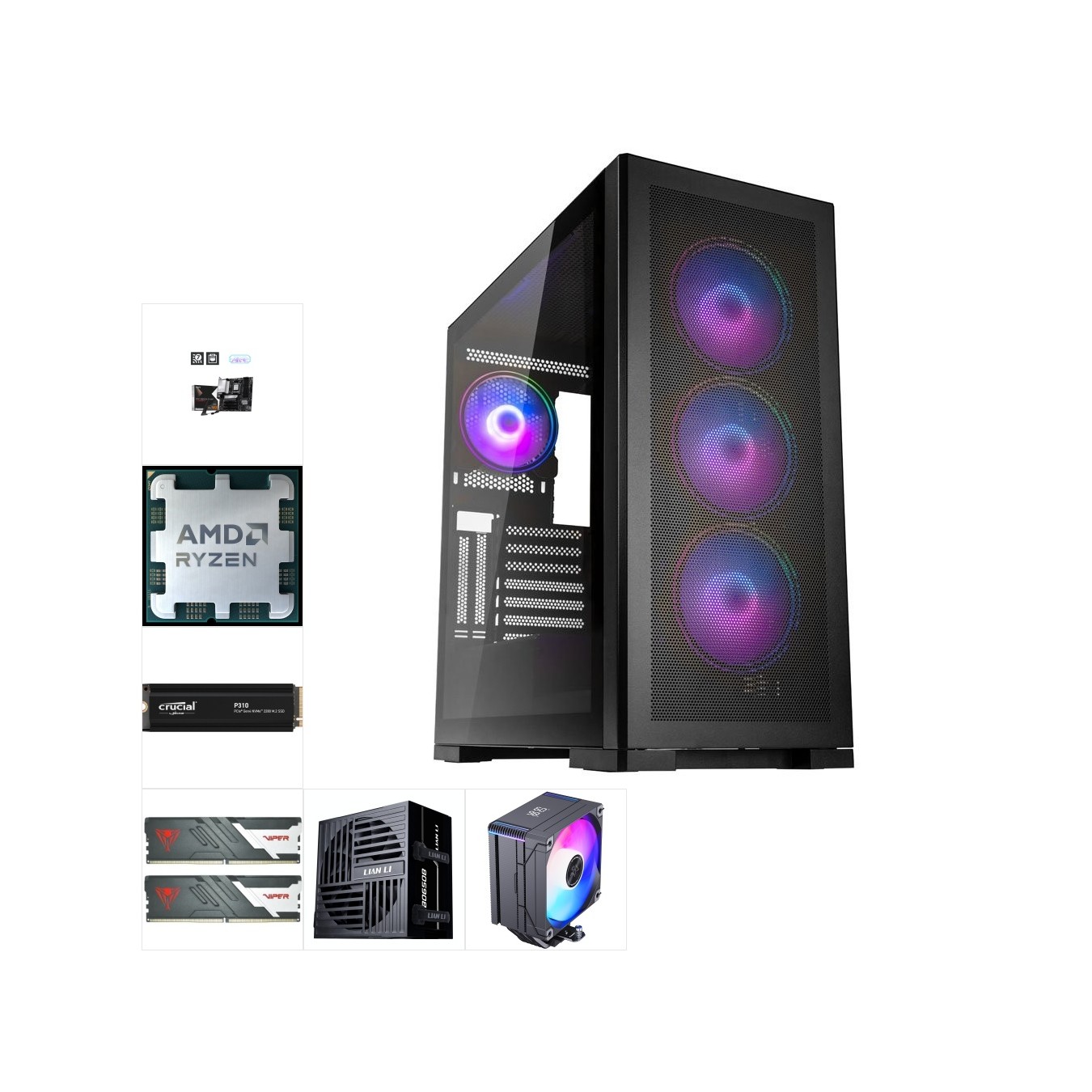 Custom Workstation PC - Ryzen 7 7700 | 32GB DDR5, 1TB PCIe4 NVMe, WiFi — Armenius Store Cyprus