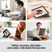Logitech Combo Touch - iPad Pro 12.9 (5th Gen) - Oxford Grey Keyboard Case with Trackpad & Pen Holder (UK QWERTY)