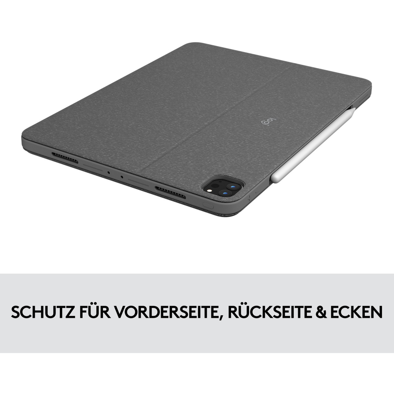 Logitech Combo Touch - iPad Pro 12.9 (5th Gen) - Oxford Grey Keyboard Case with Trackpad & Pen Holder (UK QWERTY)