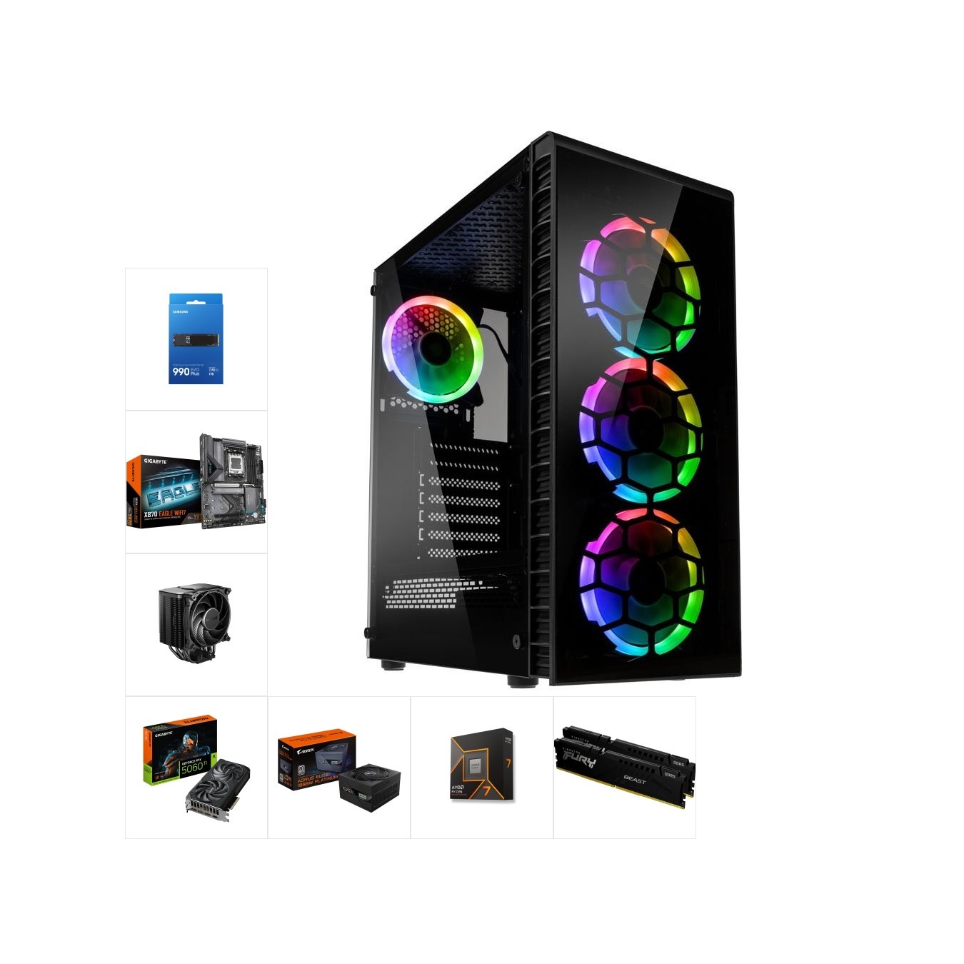 Custom High Performance PC | Ryzen 7 9700X, RTX 5060 Ti, 32GB DDR5, 1TB NVMe — Armenius Store Cyprus