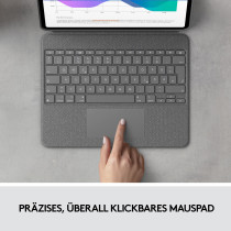 Logitech Combo Touch - iPad Pro 12.9 (5th Gen) - Oxford Grey Keyboard Case with Trackpad & Pen Holder (UK QWERTY)