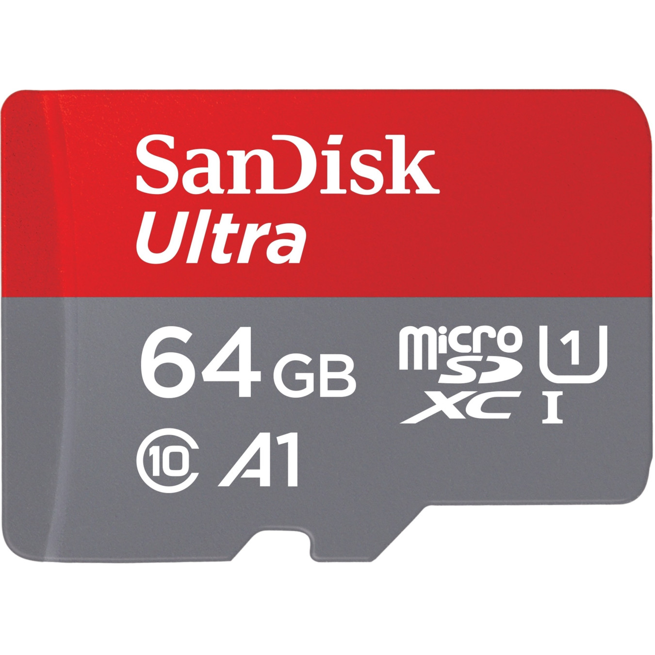 SanDisk Ultra microSDXC 64GB - Grey/Red - 140 MB/s UHS-I U1 A1, Class 10 (with SD adapter) — Buy in Cyprus with Fast Delivery