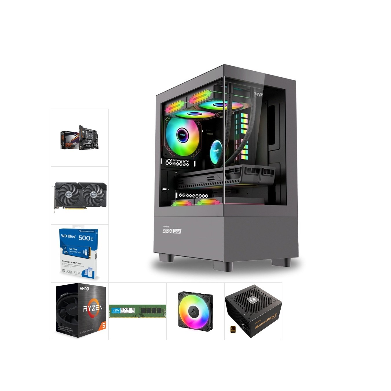 Custom 1080p Gaming PC - Ryzen 5 5600X & RTX 4060 Ti | 16GB, 500GB NVMe — Armenius Store Cyprus