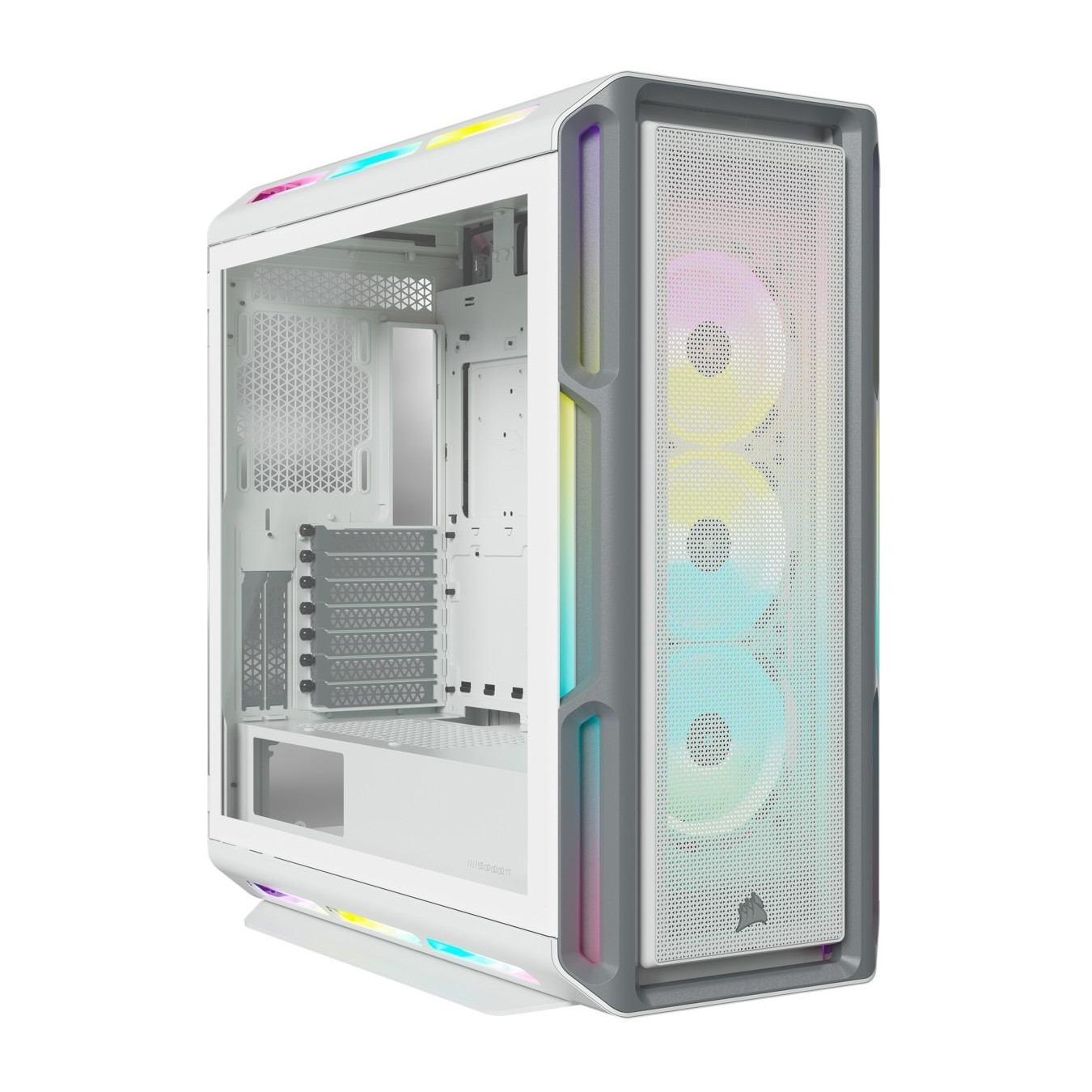 Corsair iCUE 5000T RGB TG - Mid Tower PC Case - White, E-ATX/ATX/mATX, Tempered Glass & RGB Fans