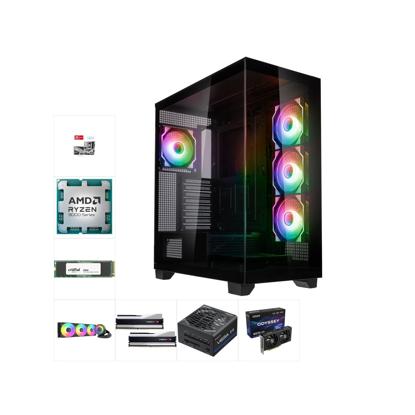 Ryzen 9 9950X + Intel Arc 10GB High-Performance PC | 32GB DDR5, 2TB NVMe — Armenius Store Cyprus