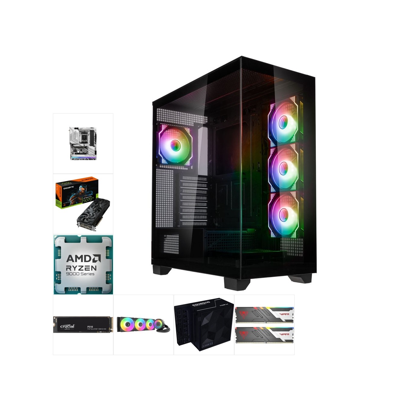 Custom High Performance PC | Ryzen 9 9900X + RTX 5070 Ti 16GB, 64GB DDR5, 4TB NVMe — Armenius Store Cyprus