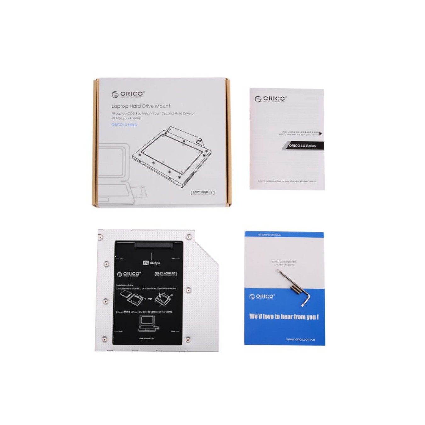Orico L95SS - 2.5-inch 9.5mm SATA HDD/SSD Optical Bay Caddy | Armenius Store