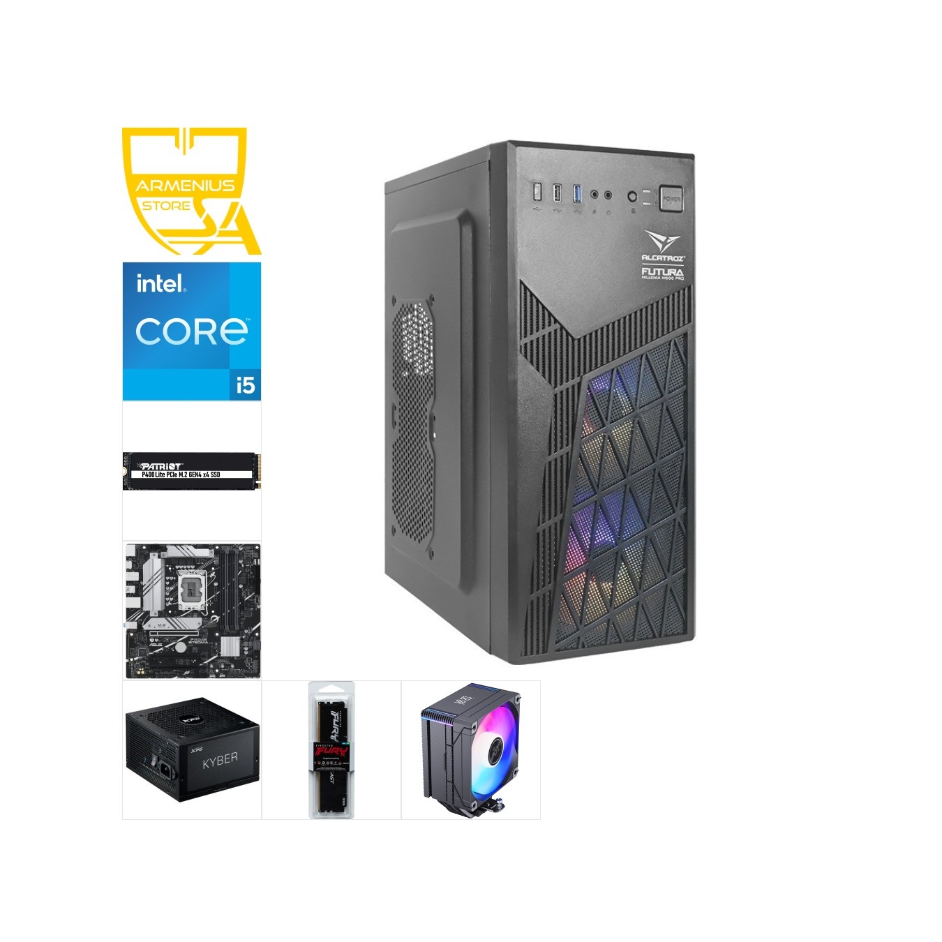 Custom Budget Gaming PC | Intel i5-12400, 16GB DDR5, 1TB NVMe, Integrated UHD 730 — Armenius Store Cyprus