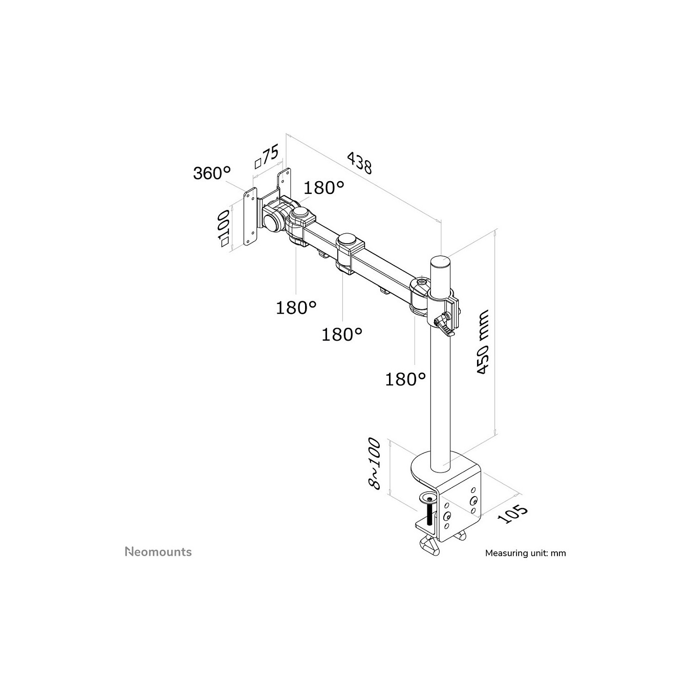 Buy Tischhalterung für Flachbildschirme bis 30' (76 cm) 10KG FPMA-D960 Neomounts in Cyprus, Nicosia, Limassol, Larnaka, Pafos