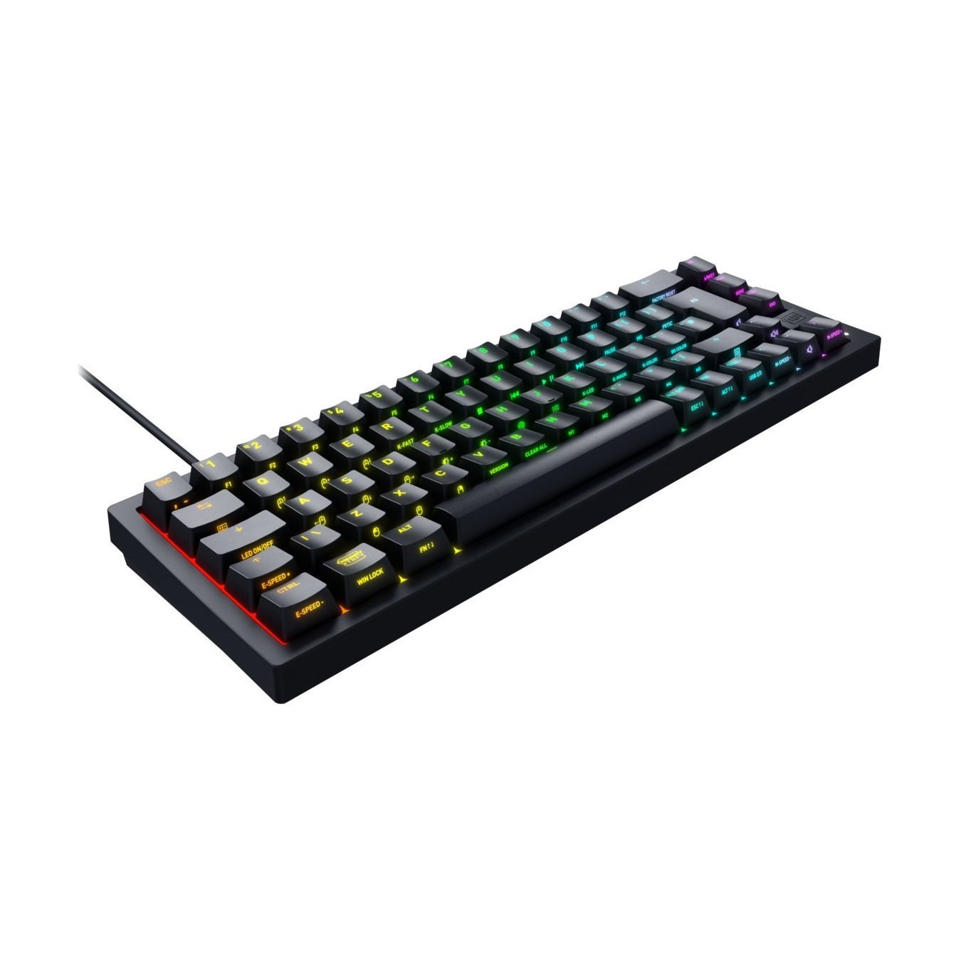 Cherry Xtrfy K5V2 - MX2A Red - 65% Compact RGB Mechanical Gaming Keyboard, QWERTZ German, Black, Wired USB