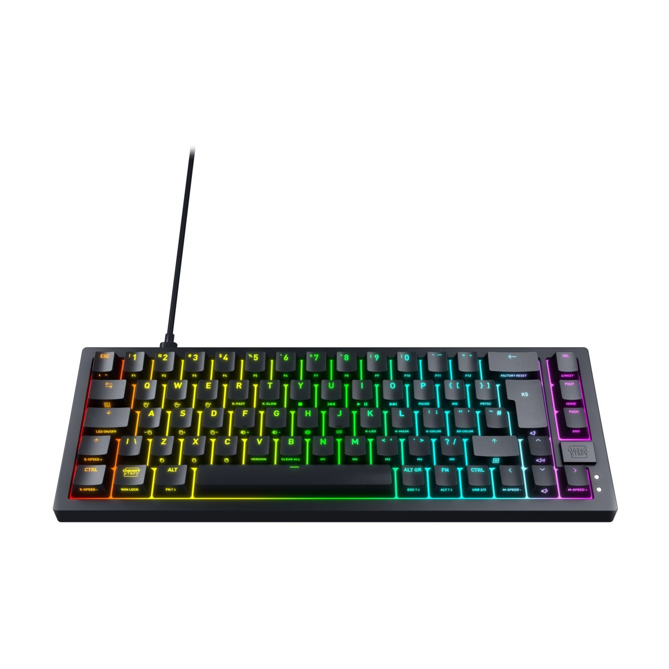 Cherry Xtrfy K5V2 - MX2A Red - 65% Compact RGB Mechanical Gaming Keyboard, QWERTZ German, Black, Wired USB