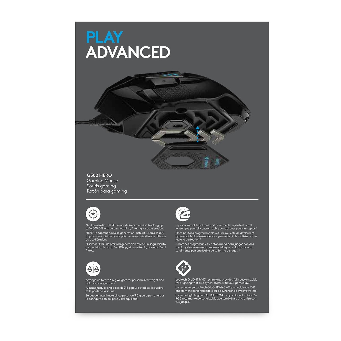 Logitech G502 HERO Gaming Mouse - 25600 DPI HERO Sensor - Wired (Boxed) — Buy in Cyprus with Fast Delivery